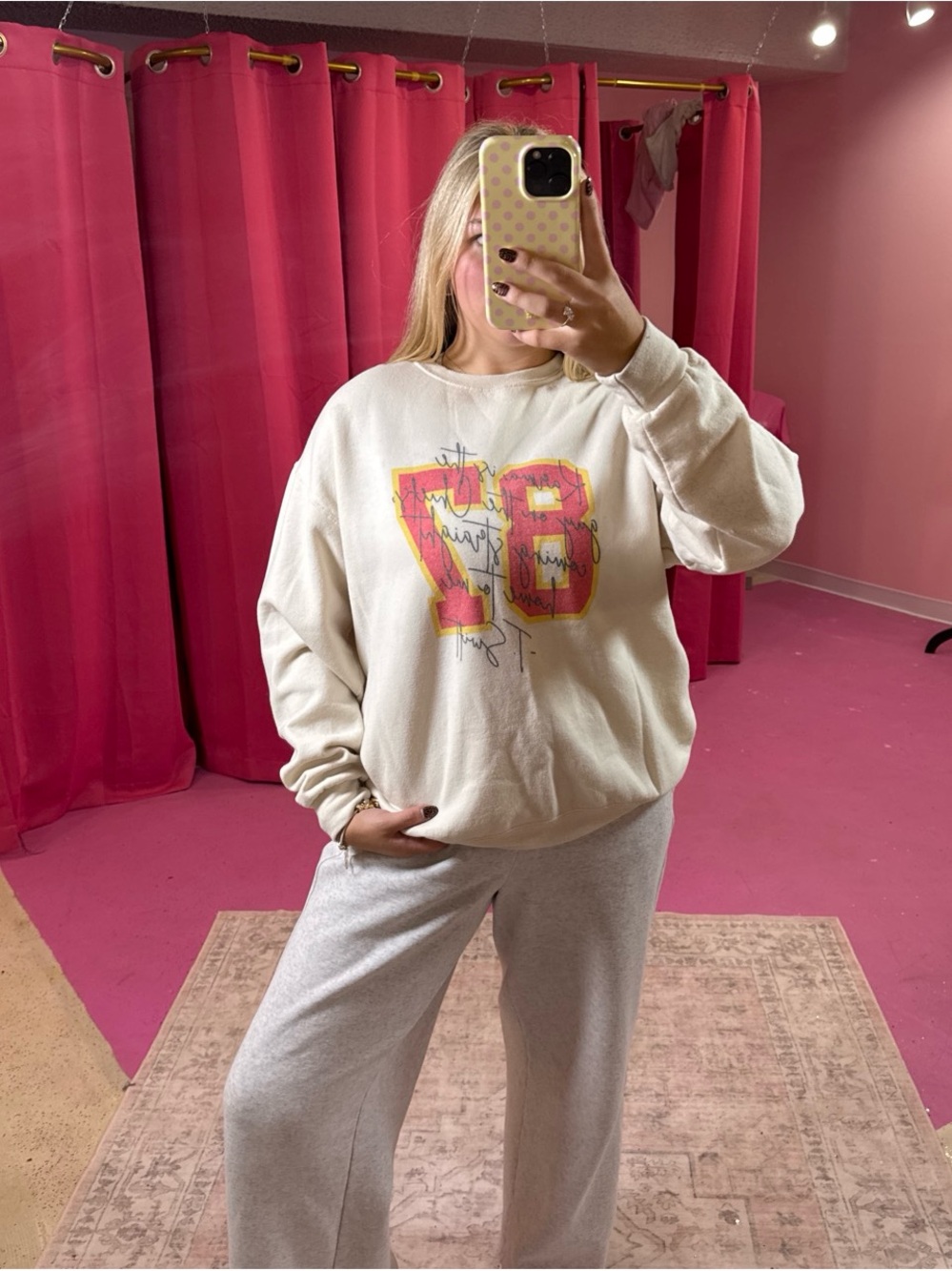 Taylor Swift Cream Sweatshirt with Pink and Yellow '78' Graphic